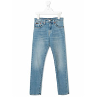 Ralph Lauren Kids Calça jeans reta cintura média - Azul