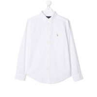 Ralph Lauren Kids Camisa branca com bordado de logo - Branco