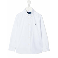 Ralph Lauren Kids Camisa de algodão com logo bordado - Branco