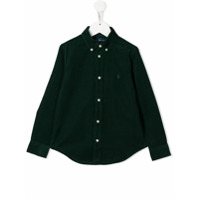 Ralph Lauren Kids Camisa de veludo cotelê com botões - Verde