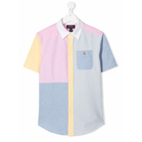 Ralph Lauren Kids Camisa Oxford color block - Azul