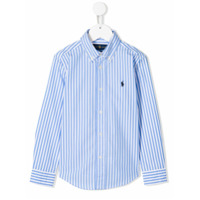 Ralph Lauren Kids Camisa Oxford listrada - Azul