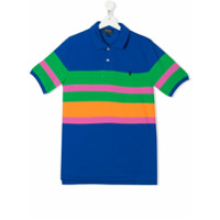 Ralph Lauren Kids Camisa polo com listras - Azul