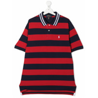 Ralph Lauren Kids Camisa polo com listras - Vermelho