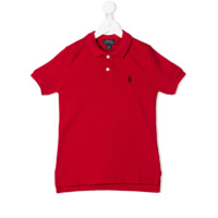 Ralph Lauren Kids Camisa polo com logo bordado - Vermelho