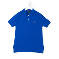 Ralph Lauren Kids Camisa polo mangas curtas com logo bordado - Azul