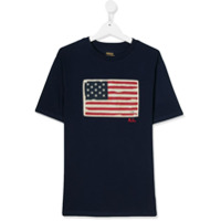 Ralph Lauren Kids Camiseta com estampa de bandeira - Azul