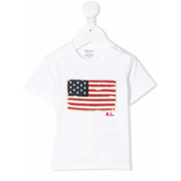 Ralph Lauren Kids Camiseta com estampa de bandeira - Branco