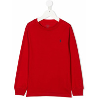 Ralph Lauren Kids Camiseta com logo bordado - Vermelho