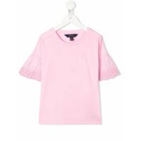 Ralph Lauren Kids Camiseta com modelagem solta e bordado na manga - Rosa