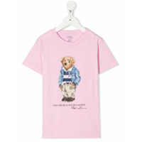 Ralph Lauren Kids Camiseta de algodão com estampa Preppy Bear - Rosa