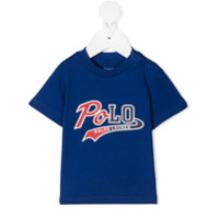 Ralph Lauren Kids Camiseta decote careca com estampa de logo - Azul