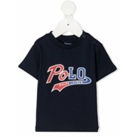 Ralph Lauren Kids Camiseta decote careca com estampa de logo - Azul