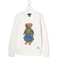 Ralph Lauren Kids knitted teddy bear jumper - Branco