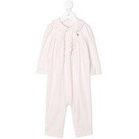 Ralph Lauren Kids Macacão de algodão com acabamento de babados - Rosa