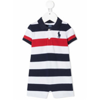 Ralph Lauren Kids Macaquinho polo com listras - Branco