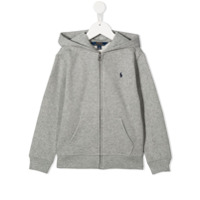 Ralph Lauren Kids Moletom com capuz e logo bordado - Cinza