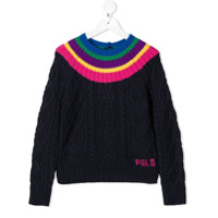 Ralph Lauren Kids striped knitted jumper - Azul