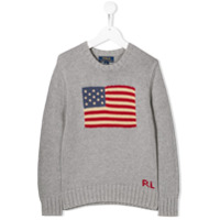 Ralph Lauren Kids Suéter American Flag - Cinza