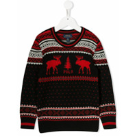 Ralph Lauren Kids Suéter Christmas de tricô - Preto
