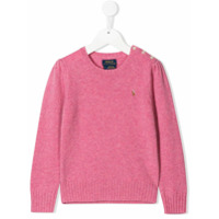 Ralph Lauren Kids Suéter com logo bordado - Rosa
