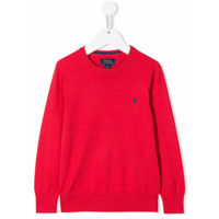 Ralph Lauren Kids Suéter com logo bordado - Vermelho