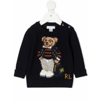 Ralph Lauren Kids Suéter com padronagem Teddy Bear - Azul