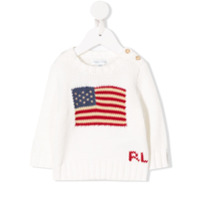 Ralph Lauren Kids Suéter de tricô com bandeira - Branco