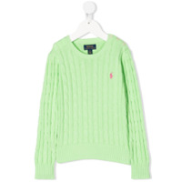 Ralph Lauren Kids Suéter de tricô com logo - Verde