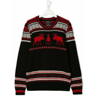 Ralph Lauren Kids Suéter de tricô Reindeer - Preto
