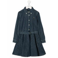 Ralph Lauren Kids Vestido jeans com pregas - Azul