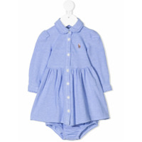 Ralph Lauren Kids Vestido mangas longas de algodão - Azul