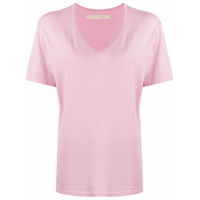 Raquel Allegra Camiseta oversized com gola V - Rosa