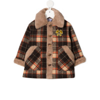 Raspberry Plum Casaco Imagine xadrez com acabamento texturizado - Marrom