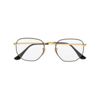 Ray-Ban Armação de óculos hexagonal bicolor - Dourado