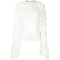 Redemption Blusa franzida de seda com mangas longas - Branco