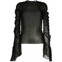 Redemption Blusa mangas longas com detalhe franzido - Preto