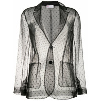 RedValentino Blazer Point d'esprit com abotoamento simples - Preto