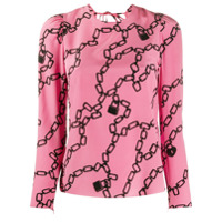 RedValentino Blusa com estampa de corrente - Rosa