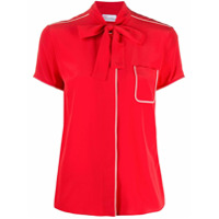 RedValentino Blusa com laço na gola - Vermelho