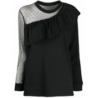 RedValentino Blusa de tricô com detalhe de babados - Preto