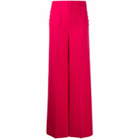 RedValentino Calça cintura alta com acabamento ondulado - Rosa