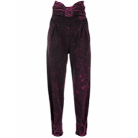 RedValentino Calça cintura alta com detalhe de laço - Rosa