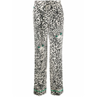 RedValentino Calça reta com estampa de leopardo - Branco