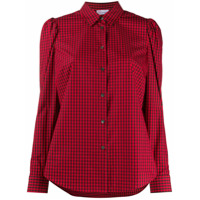 RedValentino Camisa com abotoamento e estampa xadrez - Vermelho