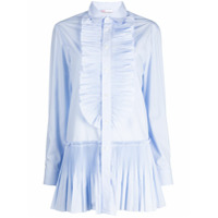 RedValentino Camisa com detalhe de pregas - Azul