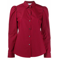 RedValentino Camisa mangas bufantes xadrez - Vermelho