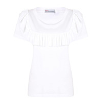 RedValentino Camiseta com detalhe de babados - Branco
