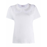 RedValentino Camiseta com detalhe Point d' Espirit - Branco
