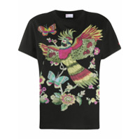 RedValentino Camiseta com estampa de papagaio - Preto